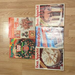 Vintage Housekeeping Magazines (5). Two "Bon Appetit" and three" Family Circle."